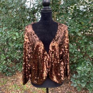 Adrianna Papell sequined bolero sweater